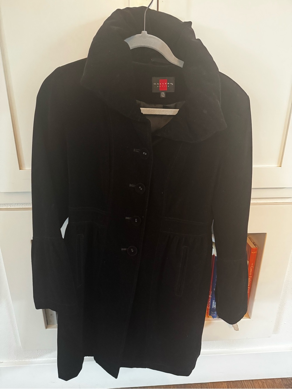 Gallery Black Velvet Trench Coatin